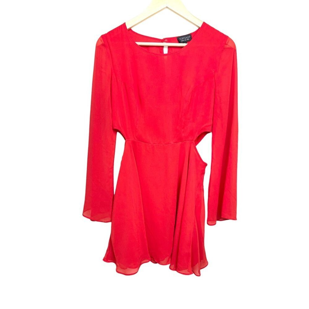 TopShop red mini cut off dress size 8